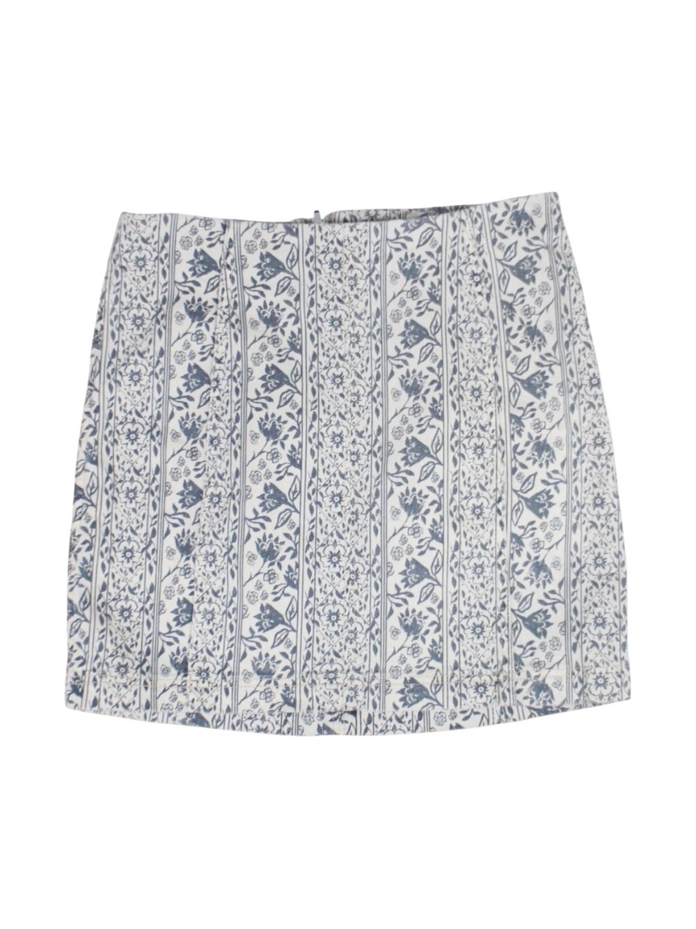Free‎ People Floral Print Mini Pencil Skirt Womens Size 10 Blue White Lined
